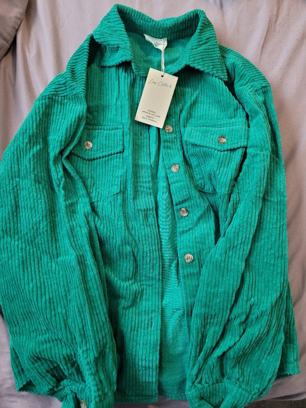 NEW Easy clothes corduroy button down overshirt